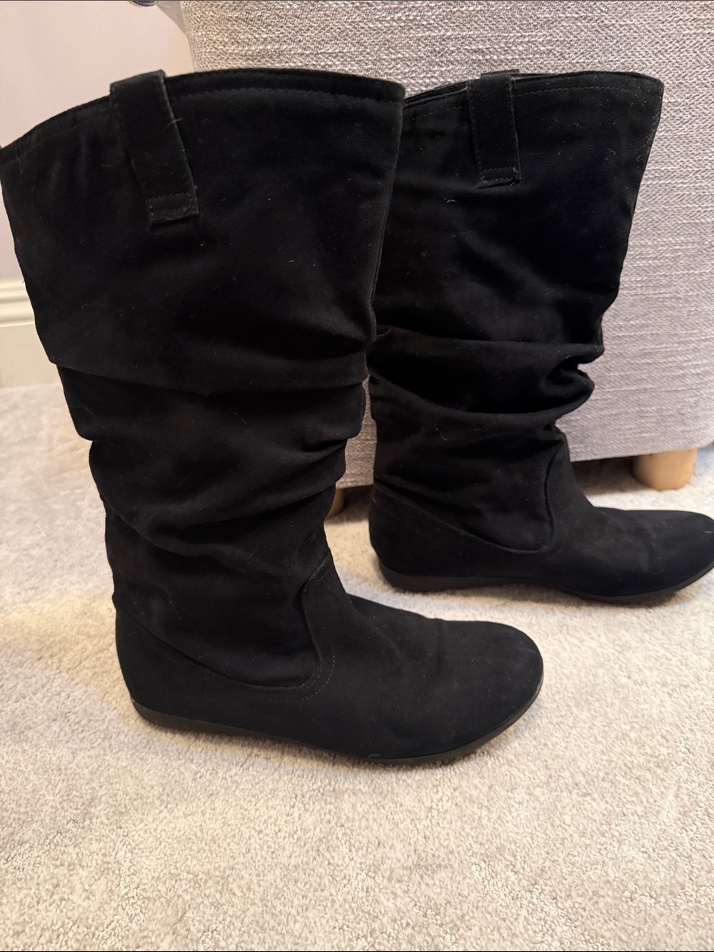 Women's Black Slouchy Mid-Calf Boots